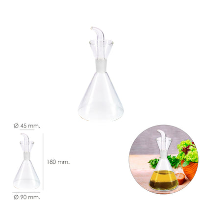 Aceitera De Cristal Con Sistema Antigoteo, Capacidad 250 ml.