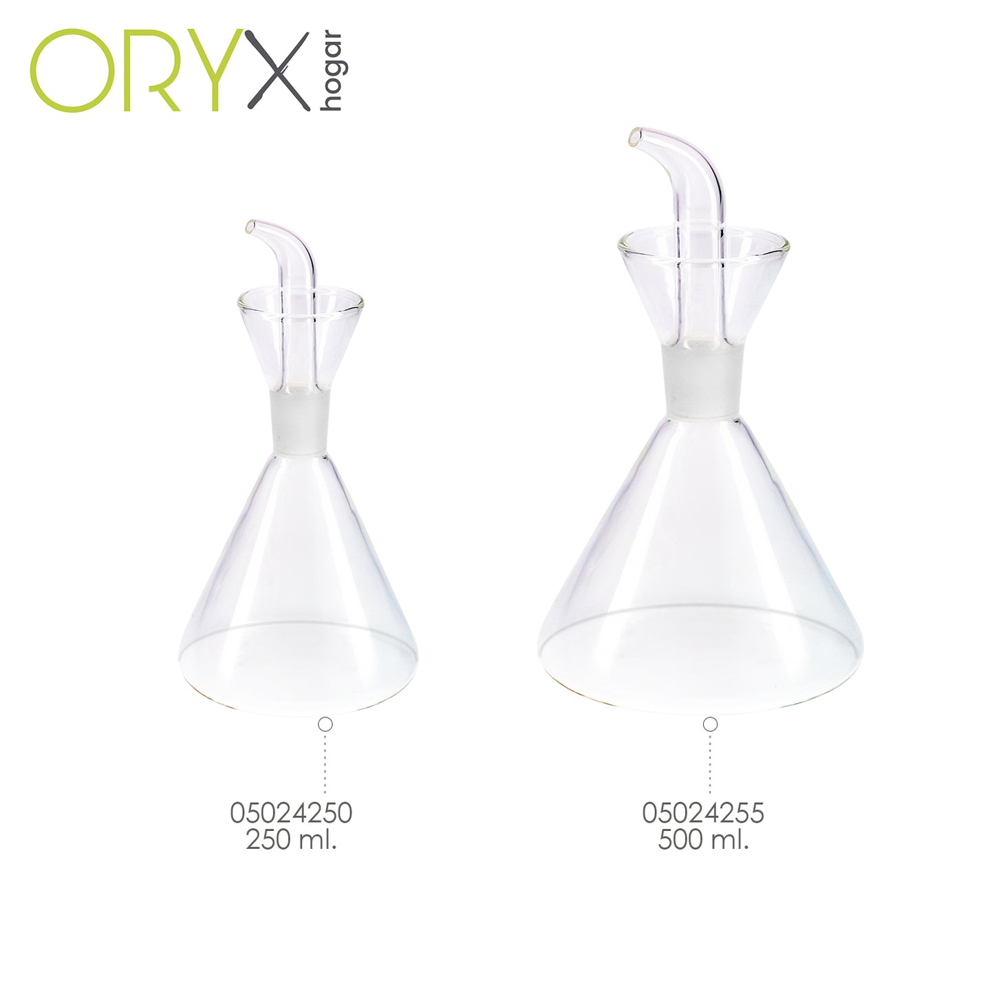 Aceitera De Cristal Con Sistema Antigoteo, Capacidad 250 ml.