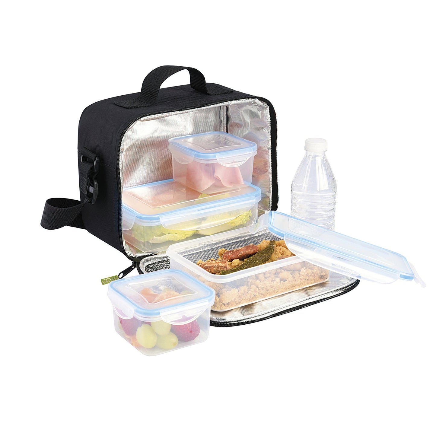 Bolsa Termica Con 4 Recipientes Hermeticos Plastico (2x800 ml + 2x400 ml.)