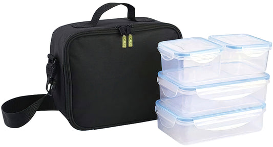 Bolsa Térmica Com 4 Recipientes Plásticos Herméticos (2x800 ml + 2x400 ml.)
