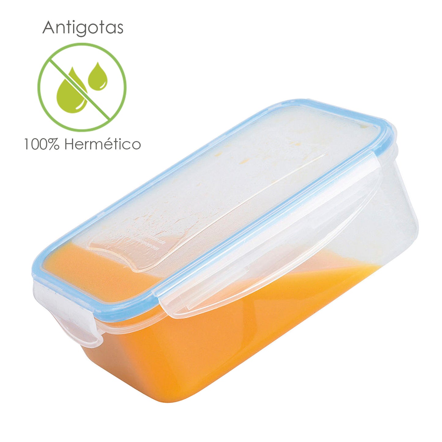 Conjunto de recipientes plásticos herméticos retangulares (6 peças)