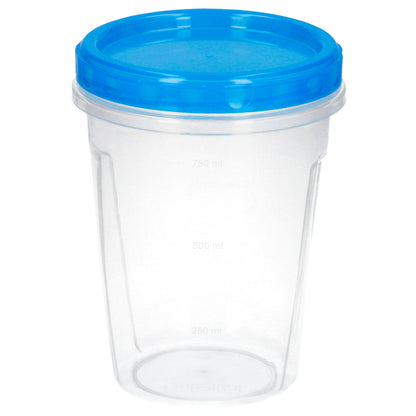 Juego Recipientes Plastico Redondos 1 Litro (Pack 3 piezas)