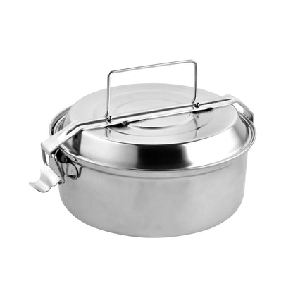 Lancheira Metal Inox Com 2 Pratos Ø 16 cm. Lancheira, lancheira de metal, suporte de comida de metal,