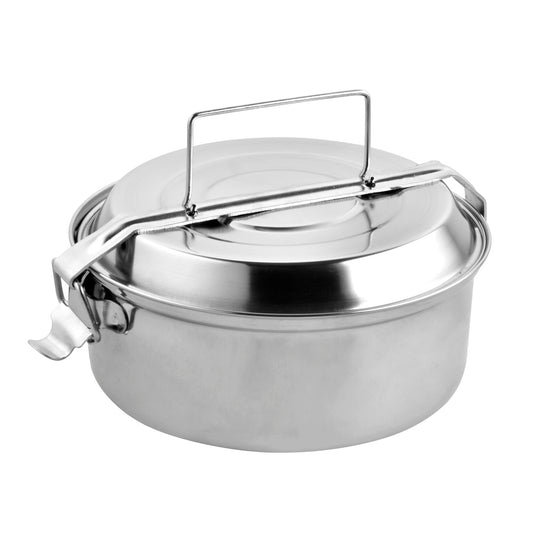 Lancheira Metal Inox Com 2 Pratos Ø 18 cm. Lancheira, lancheira de metal, suporte de comida de metal,