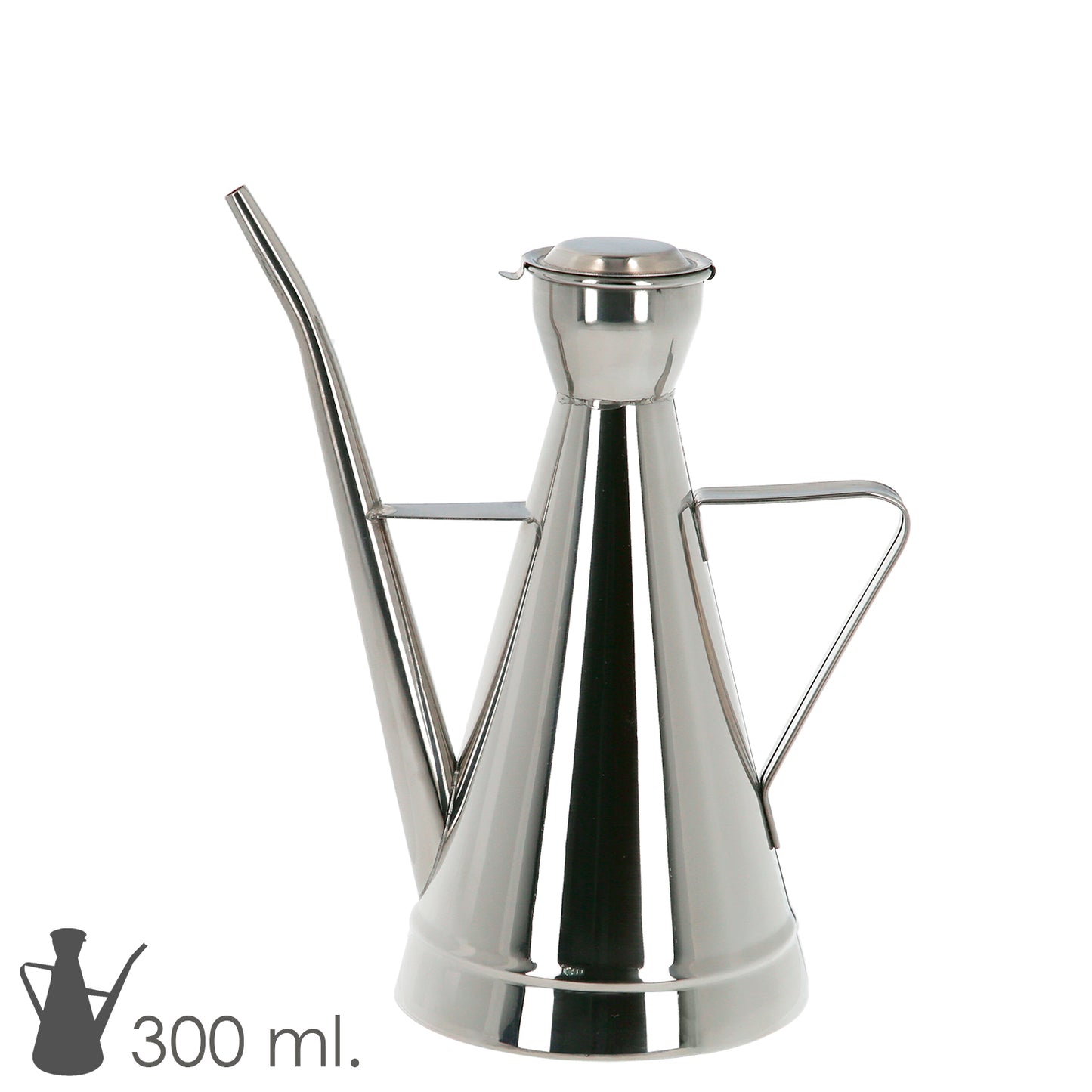 Lata de Aço Inox Modelo Elegante 300 ml.