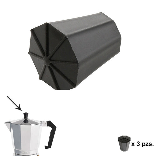 Botão de cafeteira de alumínio clássico 2/3/6/9 e 12 xícaras (3 peças)