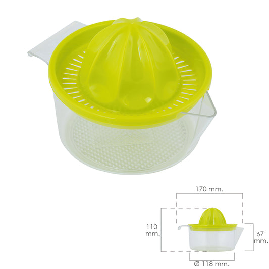 Espremedor de Sumos de Frutas Manual Com Jarro de Plástico Ø 12 x 11 cm.