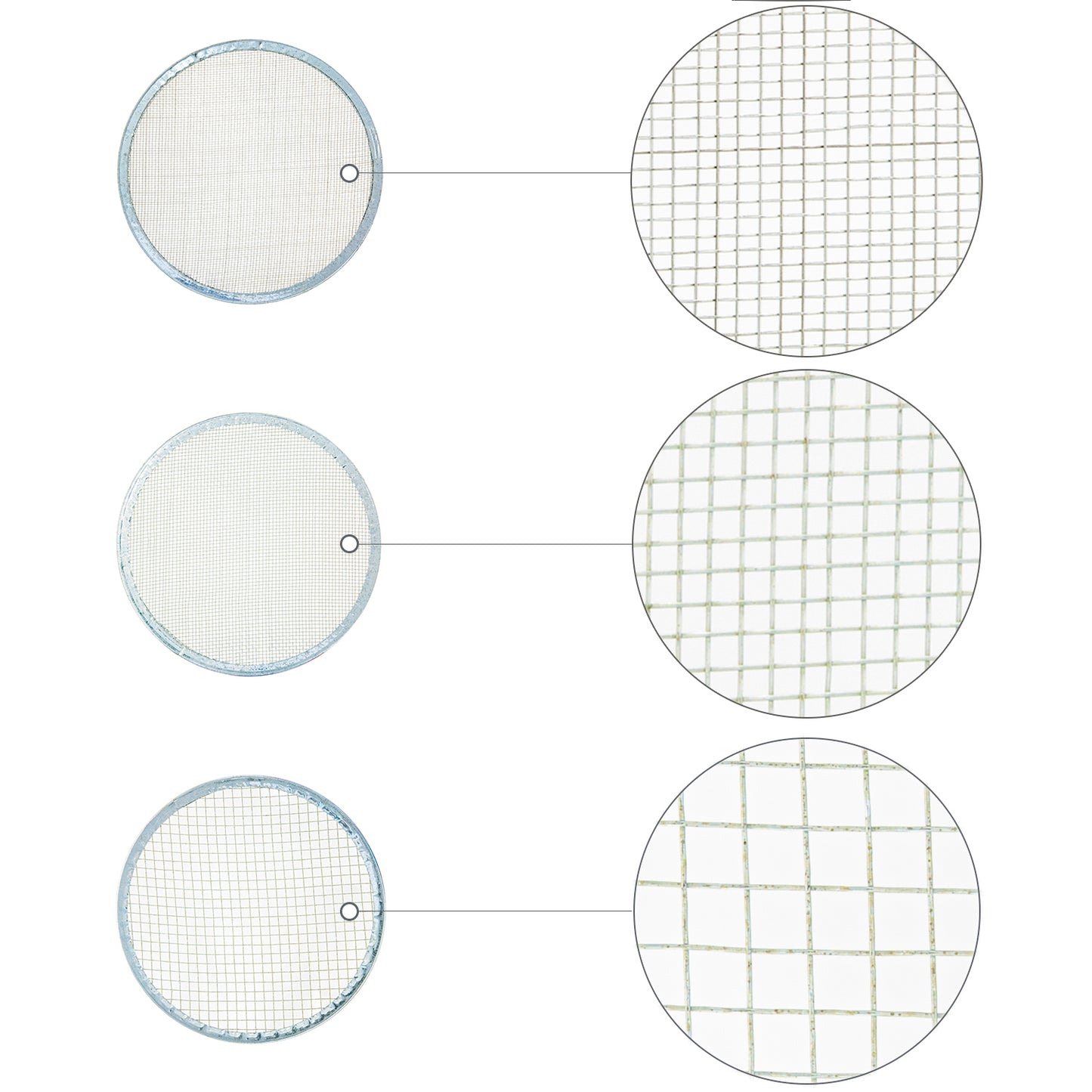 Harinero Tamizador Acero Inoxidable Ø 20 cm. Con 3 Mallas Intercambiables