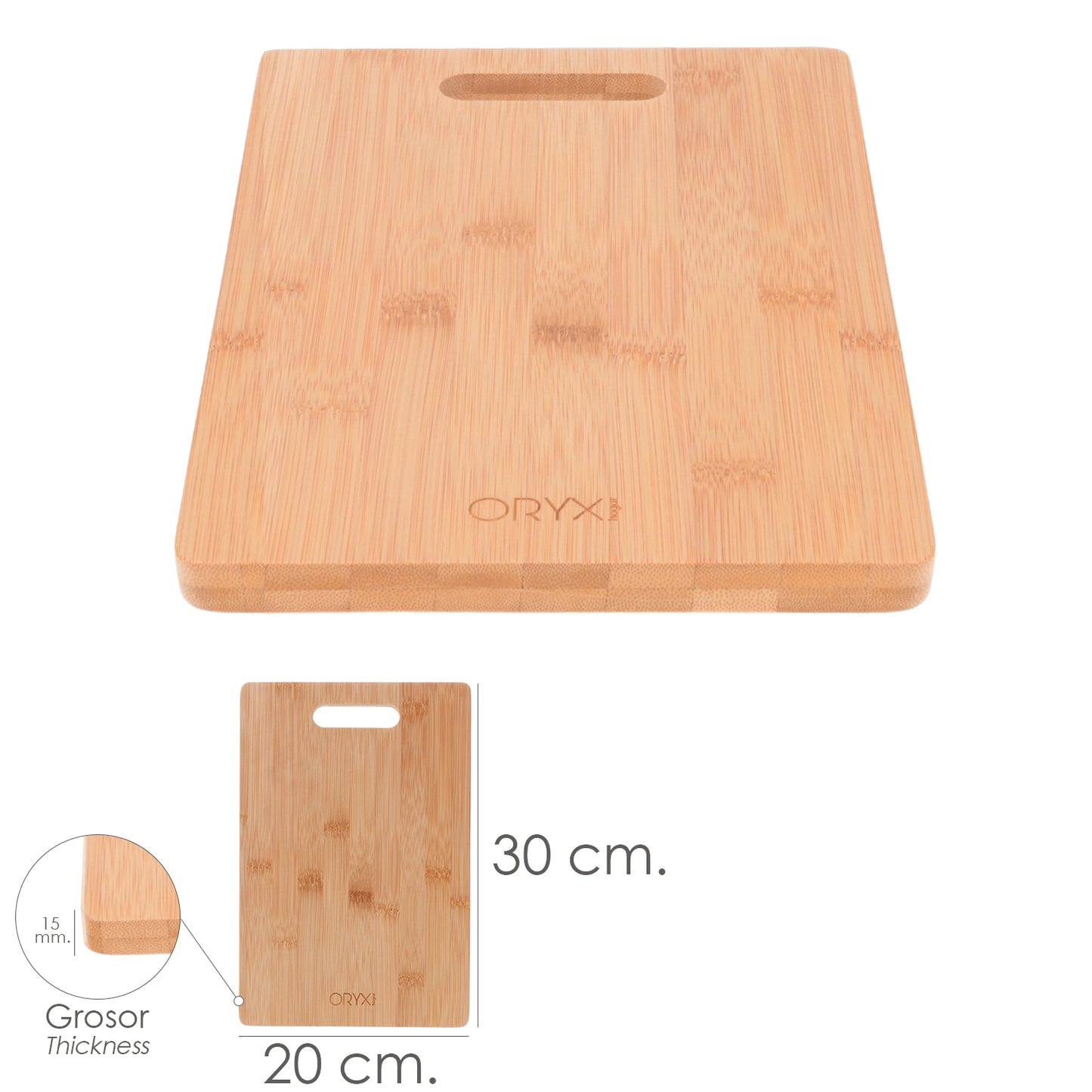 Tábua De Cozinha 100% Bambu Com Asa 30x20 cm Tábua De Cortar, Carne, Peixe, Legumes, Frutas, Alimentos