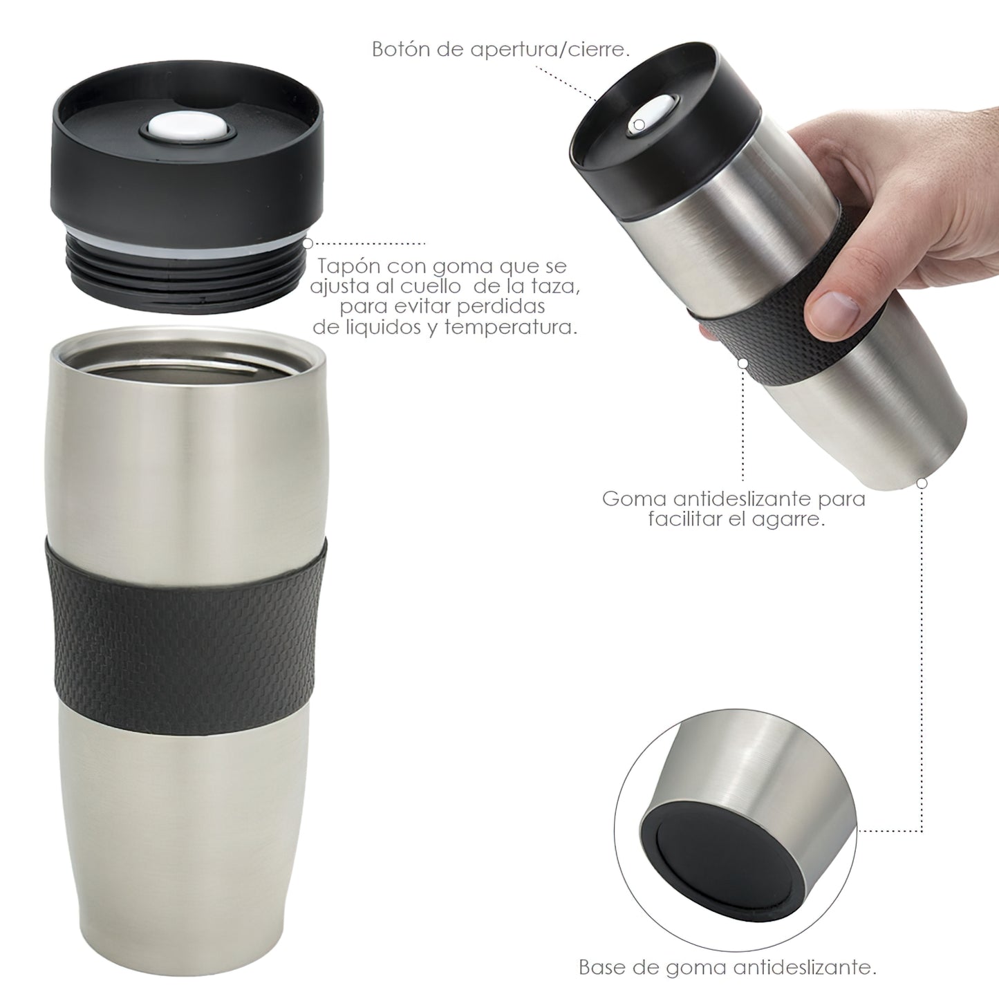 Copo Térmico, Capacidade 380ML. Sem BPA, Aço Inoxidável, Anti-gotejamento