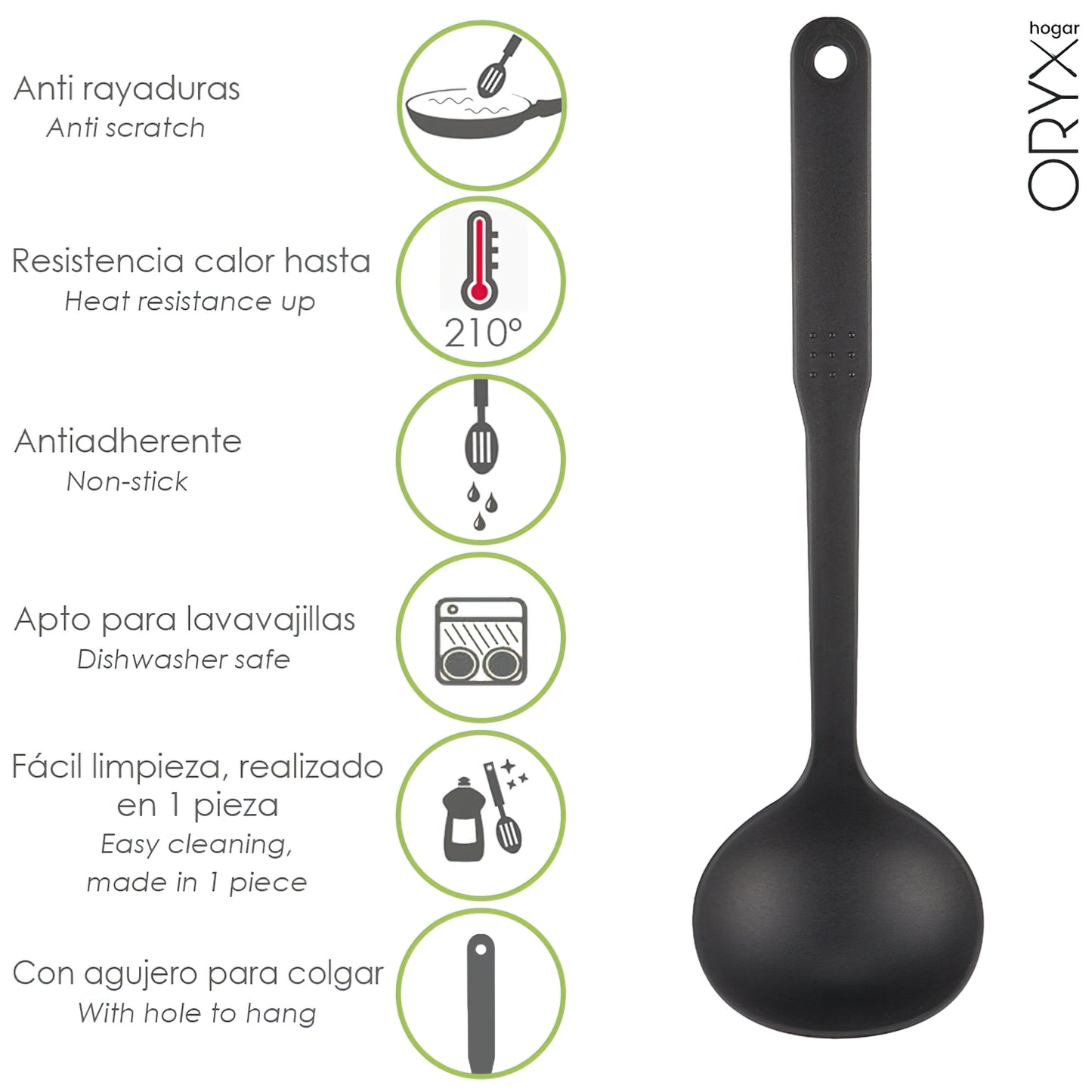 Cucharon Servir Cocina Nylon Basic 32 x 9.5 cm.