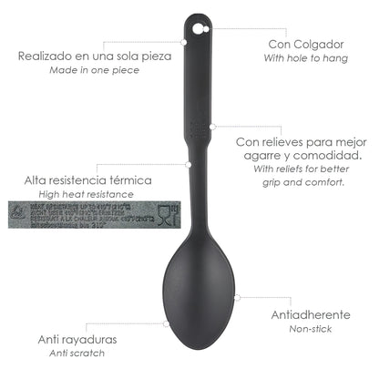 Colher de cozinha Nylon Basic 30,5 x 7 cm.