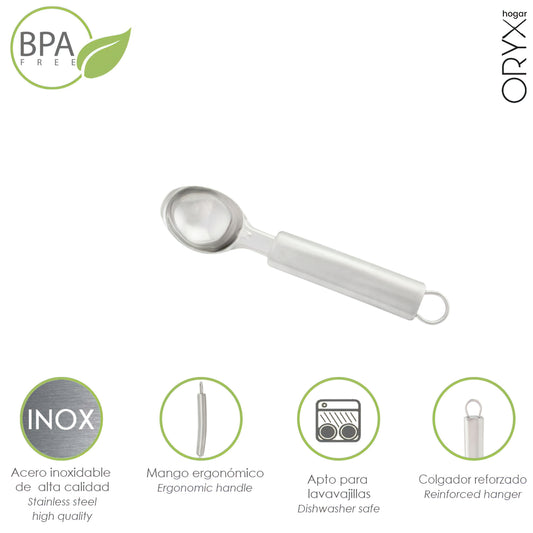 Colher de Sorvete em Aço Inox 4 x 21,5 (Alt) cm.