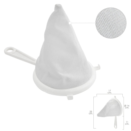 Coador de Tecido Flanela Armação Plástica Ø 16 cm. Com 2 Ganchos