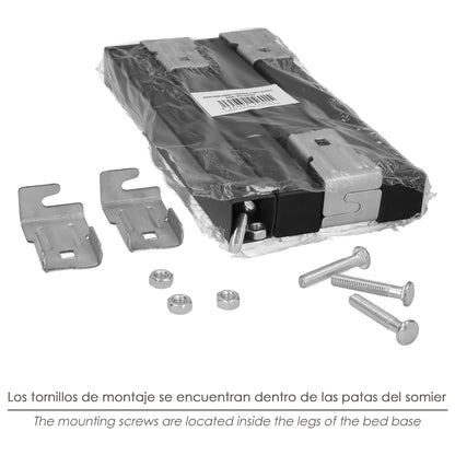 Conjunto de Pernas para Base de Cama Quadrada (4 Unidades) Tubo 30x30 mm. Para estrado de cama 30x30 mm. Altura 25 cm.
