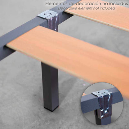 Conjunto de Pernas para Base de Cama Quadrada (4 Unidades) Tubo 30x30 mm. Para estrado de cama 30x30 mm. Altura 25 cm.