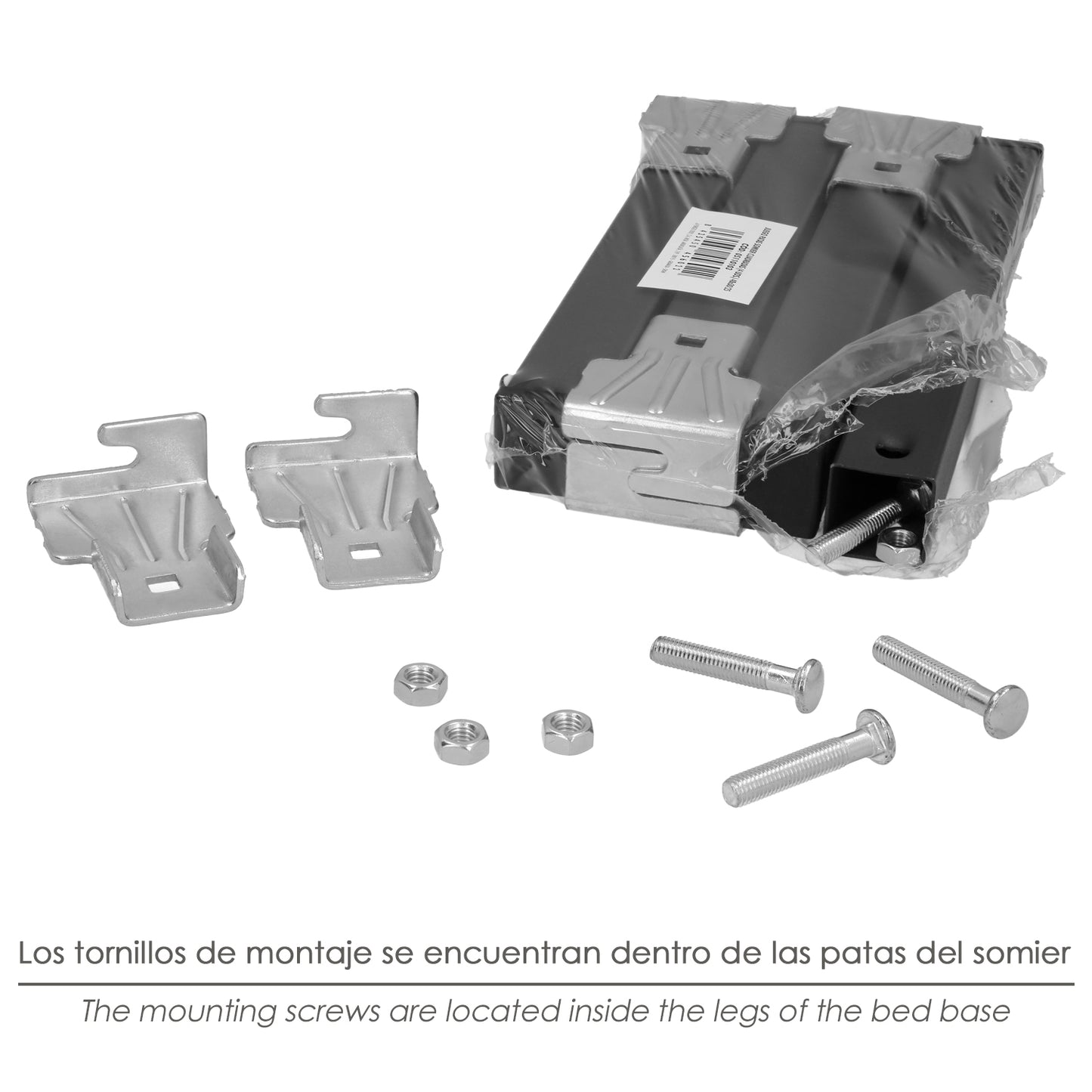 Conjunto de Pernas para Base de Cama Quadrada (4 Unidades) Tubo 30x30 mm. Para estrado de cama 40x30 mm. Altura 25 cm.