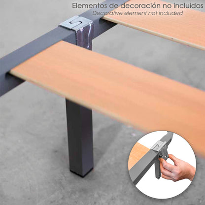 Conjunto de Pernas para Base de Cama Quadrada (4 Unidades) Tubo 30x30 mm. Para estrado de cama 40x30 mm. Altura 25 cm.