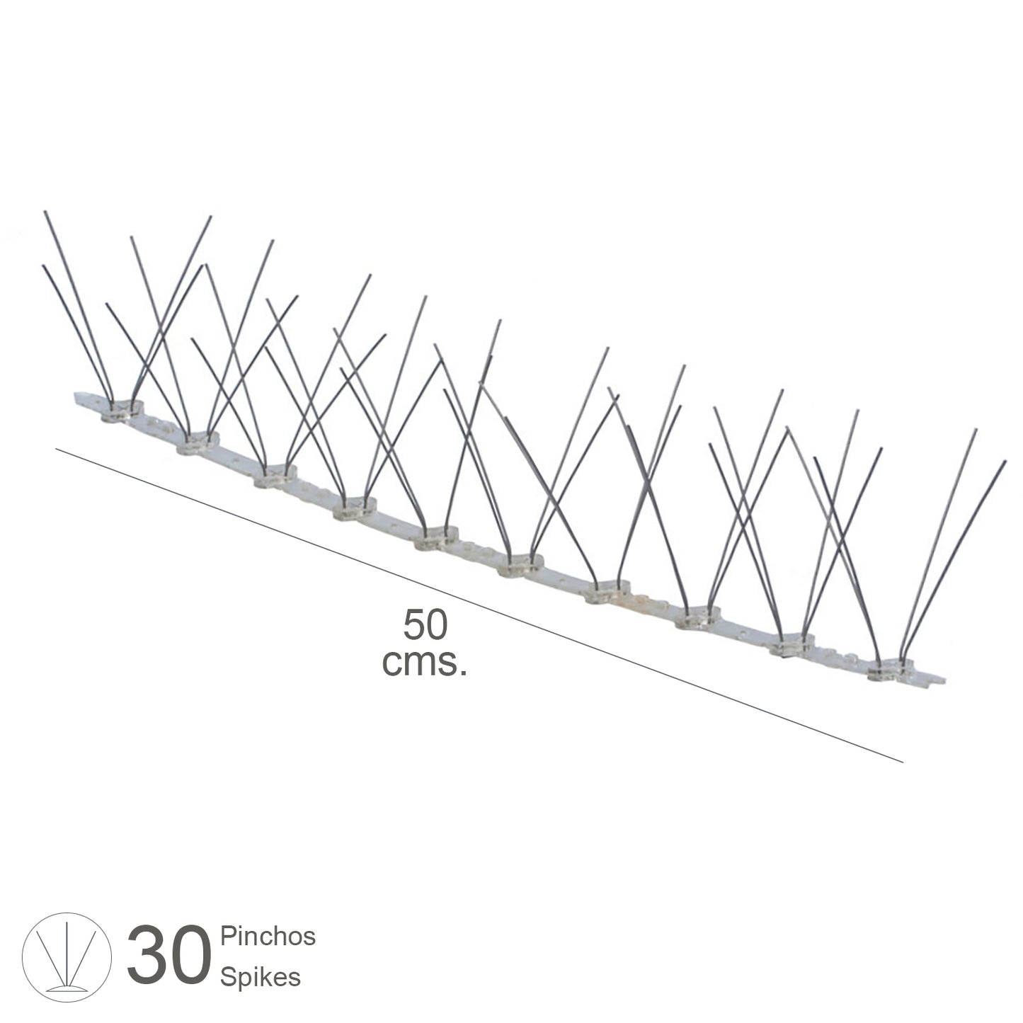 Espeto anti pombo 0,5 metros espeto duplo de polietileno 30 espetos
