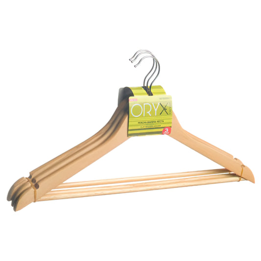 Conjunto de Cabides Retos de Madeira 450 mm. (Pacote 3 peças)