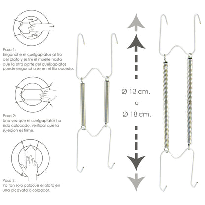 Cuelgaplatos Muelle Para platos de Ø 13 a 18 cm.