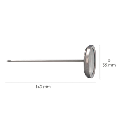 Termometro Analogico Para Cocina, Con Sonda. Ideal Hornos, Carnes, Asados, etc. Con Indicador De Temperatura Optimo Segun Carnes