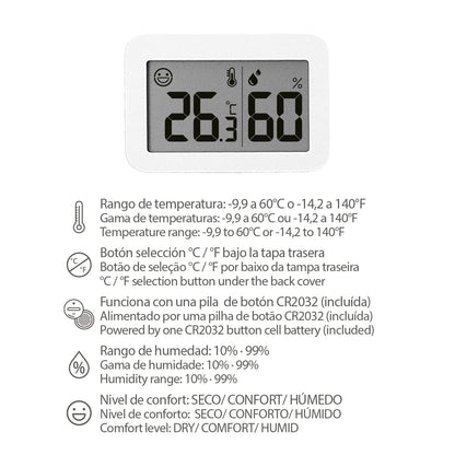 Termometro Digital Con Indicador Humedad