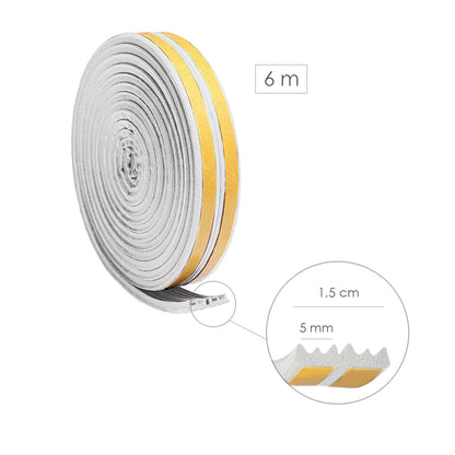 Maurer White Rubber Weatherstrip (rolo de 6 metros x 9 mm.)