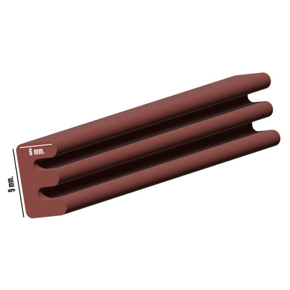 Burlete Elástico "E" 6 m. x 9 mm. Marrón