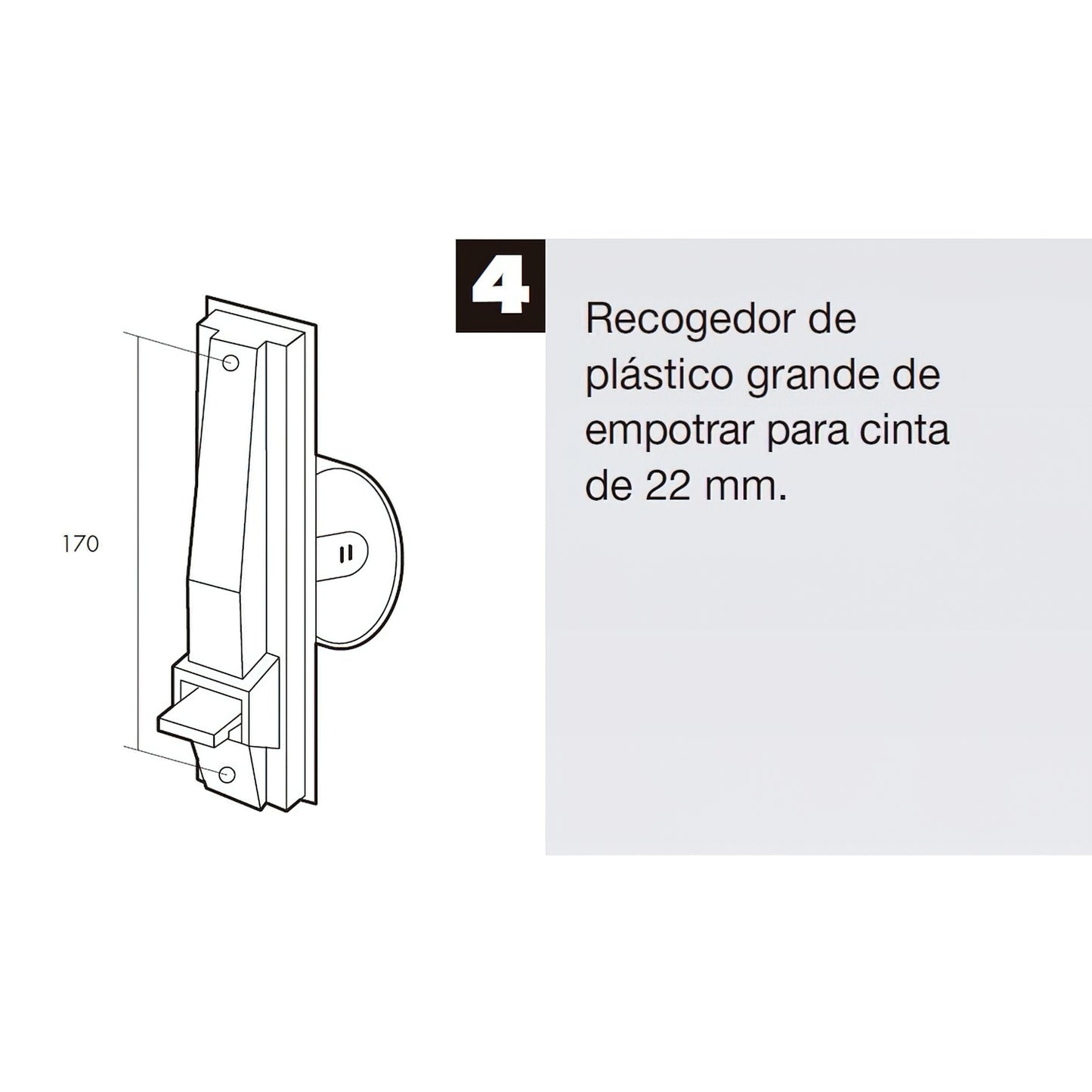 Fita seletora de cortina grande de plástico 22 mm.