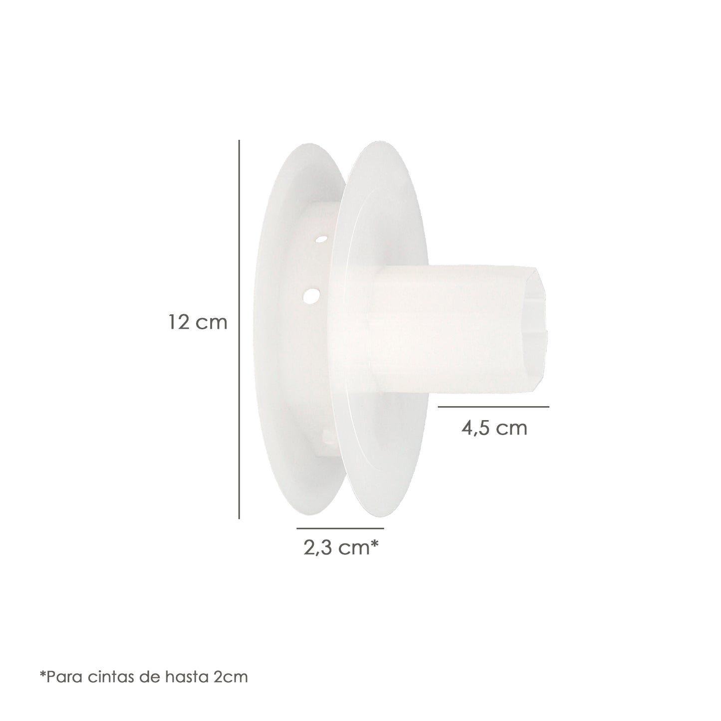 Disco de plástico compacto para persianas. Rolamento 120x40 mm. Para fitas até 20 mm.