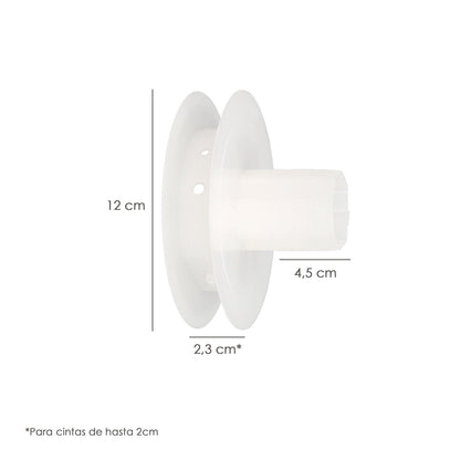 Disco de plástico compacto para persianas. Rolamento 120x40 mm. Para fitas até 20 mm.