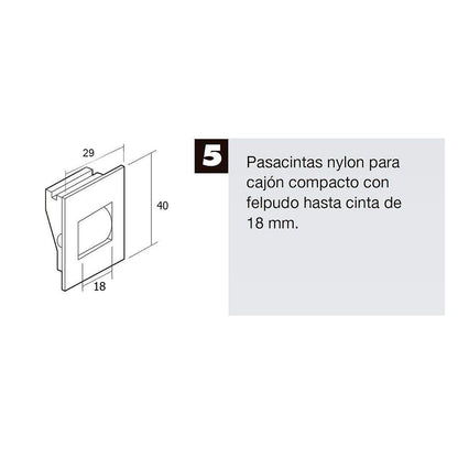 Persiana rolo compacta Fita Nylon Fita até 18 mm.