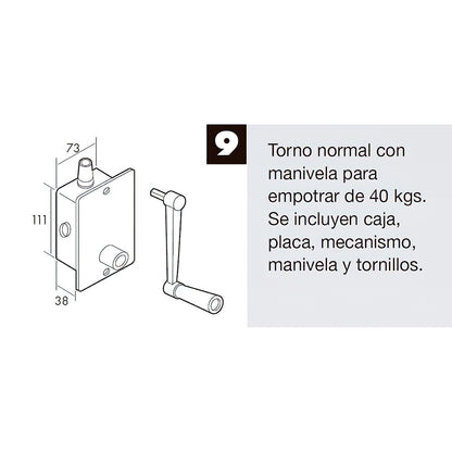 Torno de Elevação Cega Incorporado Branco