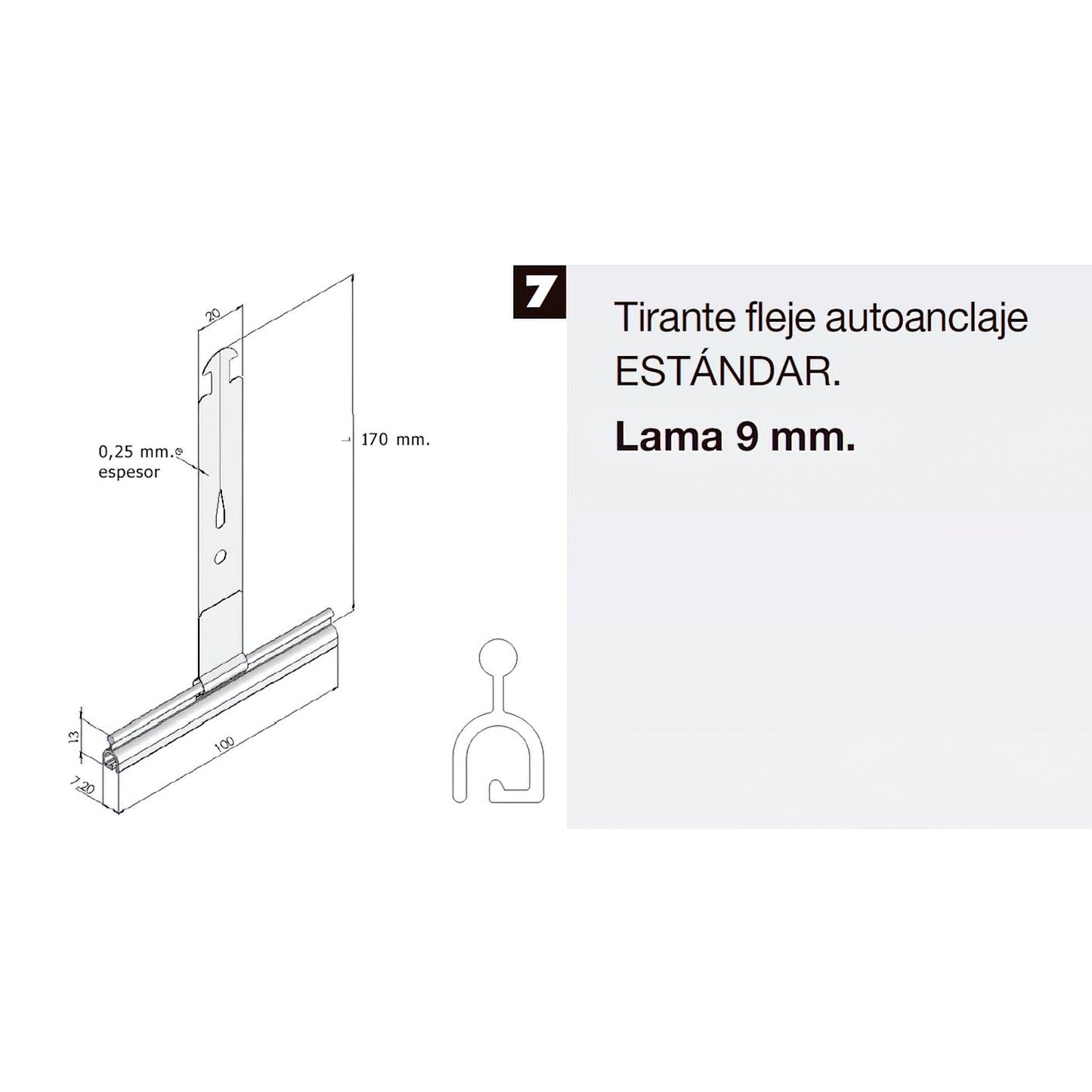 Tirante Persiana Autoanclaje Standar 117