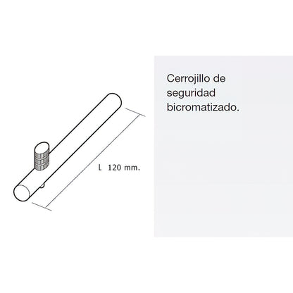 Cerrojillo Persiana Seguridad 120x5,5 mm.