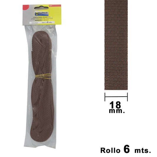 Wolfpack Brown Blind Tape 18 mm. Role 6 metros