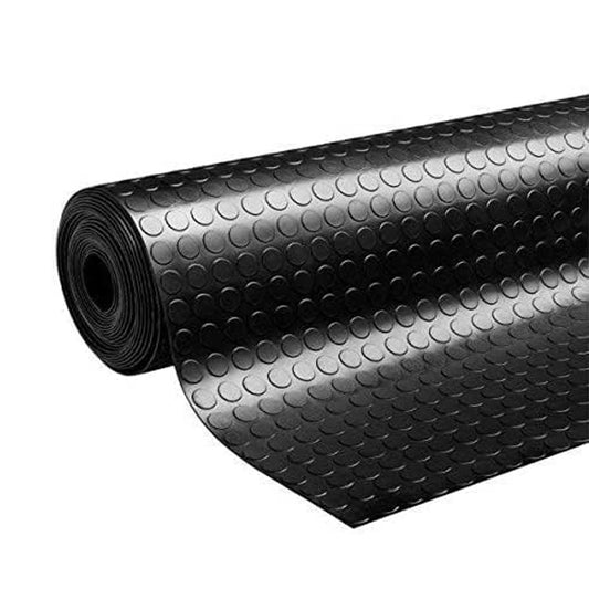 Piso de Borracha Círculos 1,20x10 Metros 3 mm. Cor grossa Preto