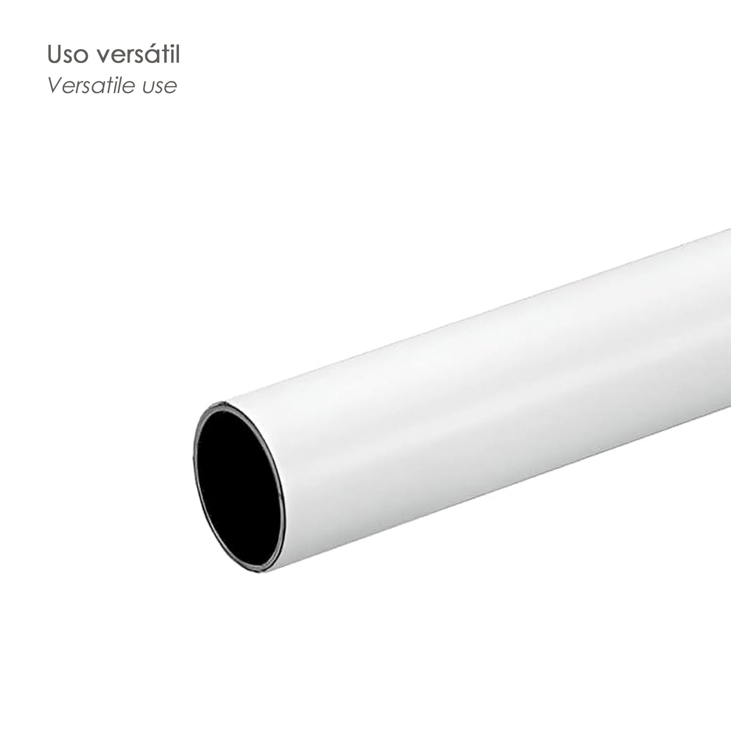 Barra Armario Latonado Blanco Redondo Ø 12mm. (Barra 3,0mt.)