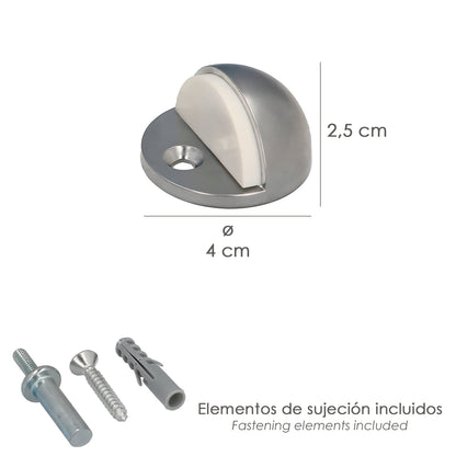 Batente de porta Wolfpack aparafusado em aço inoxidável prateado fosco