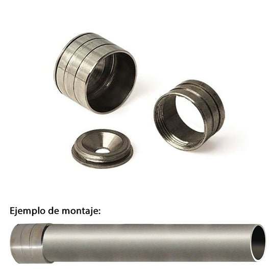 Suporte de Barra de Roupeiro de Parede Ø 12 mm. Plugue de latão de níquel (cromado)