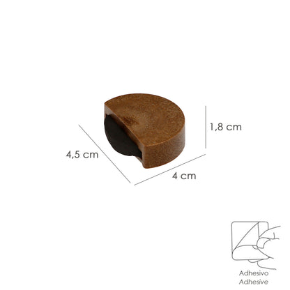 Batente de porta adesivo silencioso cor de madeira