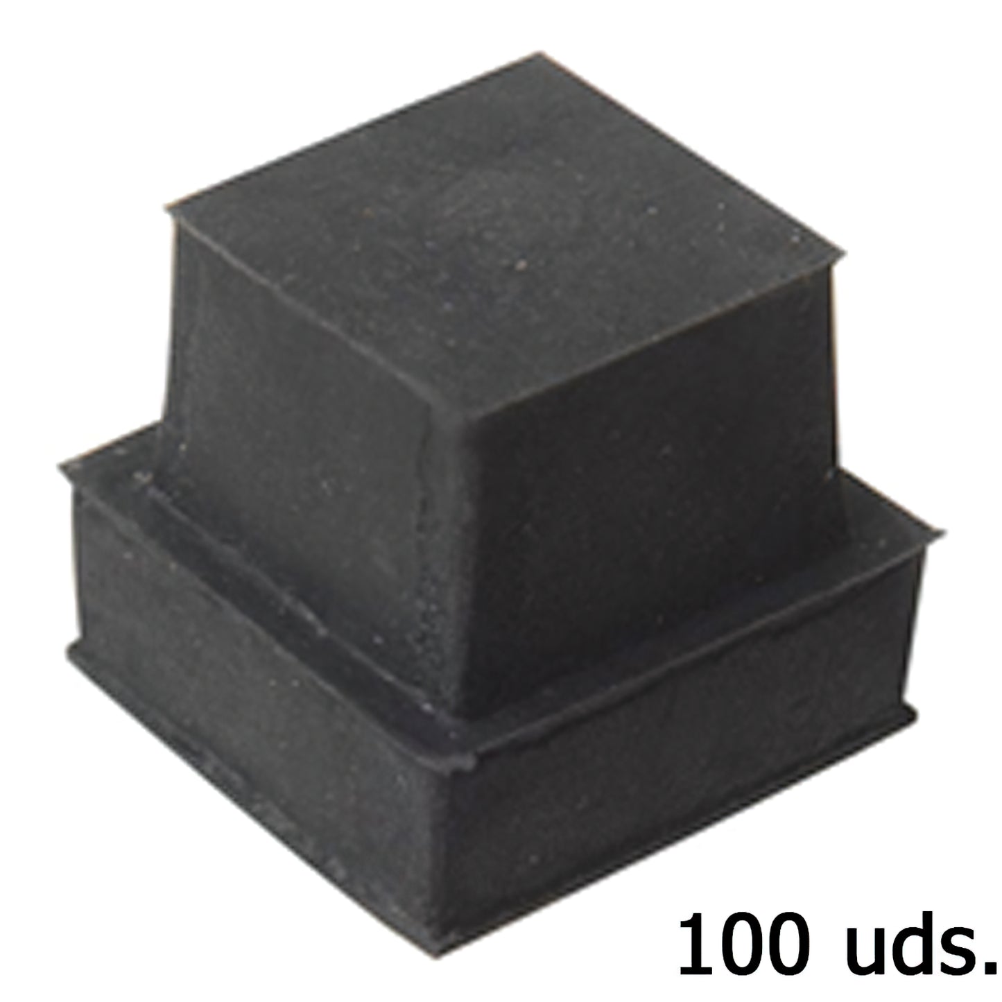 Tampa de borracha quadrada 18x18 mm. Bolsa 100 Unidades