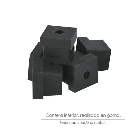 Tampa de borracha quadrada 36x36 mm. Bolsa 100 Unidades