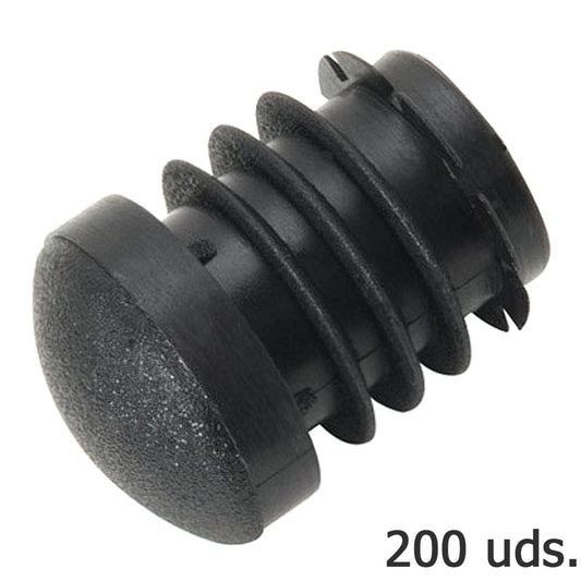 Tampa de plástico redonda interna preta para tubo externo de Ø 28 mm. Bolsa 200 Unidades