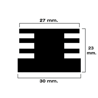 Ponteira quadrada interna preta 30x30 mm. Bolhas 4 peças.