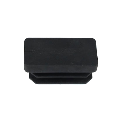 Contera Rectangular Negra 15x30mm. Blister 4 piezas.