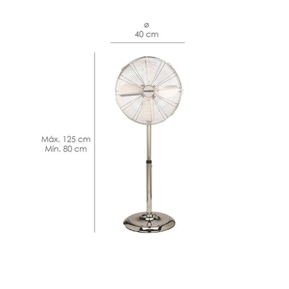 Ventilador de chão Maurer 125 cm. alto cromo
