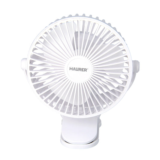 Ventilador Con Clip Sobremesa Ø 15 cm. Recargable