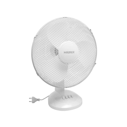 Ventilador de mesa Maurer Ø 40 cm. 45 W. Lâminas grandes, inclinação ajustável, 3 velocidades